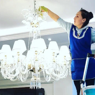 High Ceiling and Chandelier Cleaning